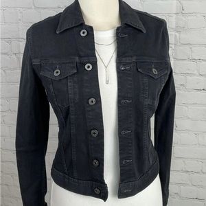 AG Adriano Goldschmied Black Robyn Slim Jean Jacket Size x small